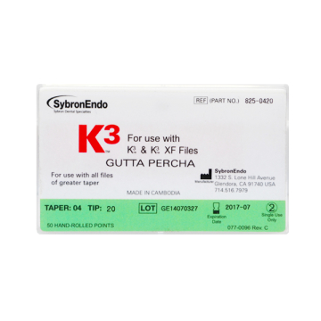 Conuri Gutaperca K3/K3XF .04/.20 50buc/cut 825-0420 KERR