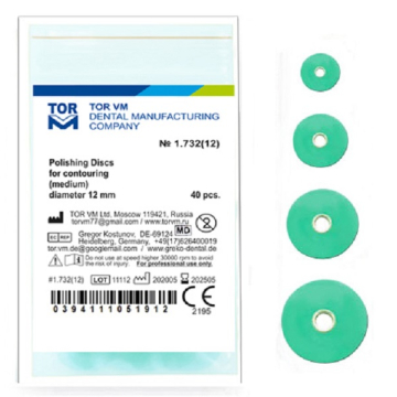 Discuri Finisare Compozit Diametru 12mm Medium Verzi 40buc 1732(12) TOR VM