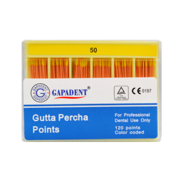 Conuri Gutaperca 120 Buc/Cut Nr.50 Galben GAPADENT