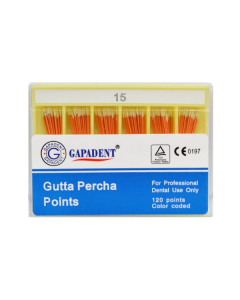 Conuri Gutaperca 120 Buc/Cut Nr.15 Alb GAPADENT
