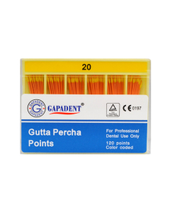 Conuri Gutaperca 120 Buc/Cut Nr.20 Galben GAPADENT
