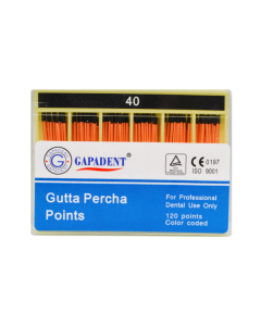 Conuri Gutaperca 120 Buc/Cut Nr.40 Negru GAPADENT