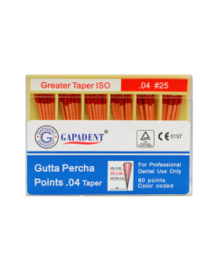 Conuri Gutaperca Taper 60 Buc/Cut 04 Nr.25 Rosu GAPADENT