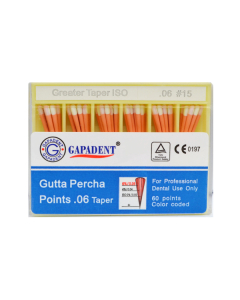 Conuri Gutaperca Taper 60 Buc/Cut 06 Nr.15 Alb GAPADENT