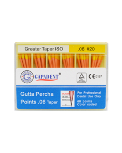 Conuri Gutaperca Taper 60 Buc/Cut 06 Nr.20 Galben GAPADENT