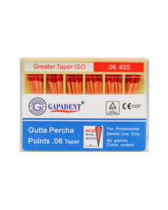 Conuri Gutaperca Taper 60 Buc/Cut 06 Nr.25 Rosu GAPADENT