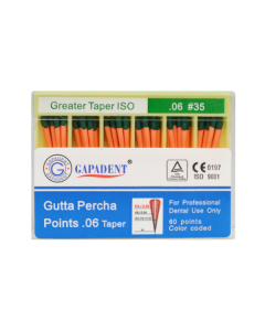Conuri Gutaperca Taper 60 Buc/Cut 06 Nr.35 Verde GAPADENT