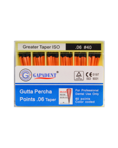 Conuri Gutaperca Taper 60 Buc/Cut 06 Nr.40 Negru GAPADENT
